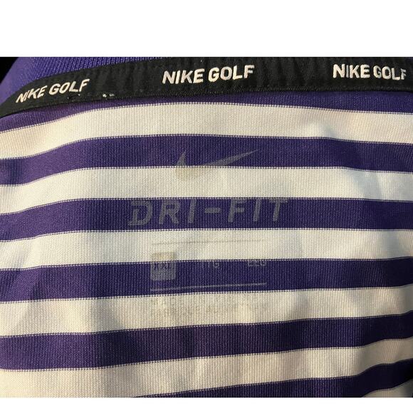 Nike Golf Dri Fit Men's Embroidered TCU Horned Frogs Purple Stripe Polo Top XXL - Picture 5 of 7